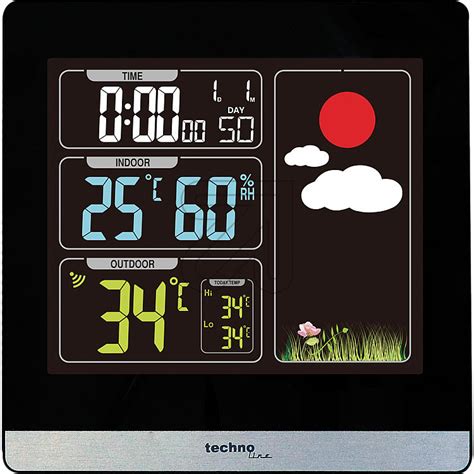 Techno Line Wetterstation Mit Funkuhr Ws