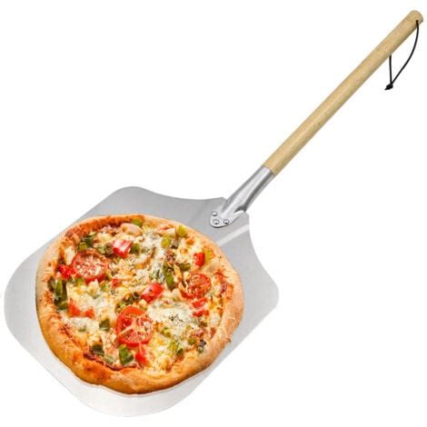 Pelle à pizza aluminium manche en bois spatule professionnelle pour