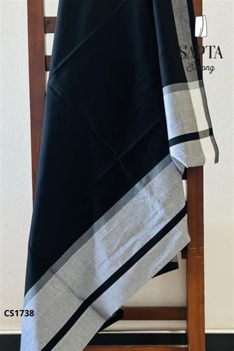 Black Handloom Cotton Sapta Sarong Cs1738 East Star Handlooms