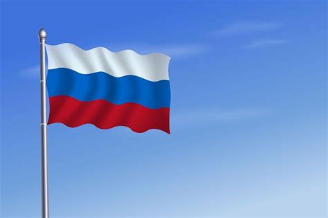 Russische flagge unabhängigkeitstag blauer himmelshintergrund