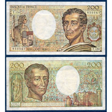 Faux 200 Francs Montesquieu TTB 1992 Billet De La Banque De France