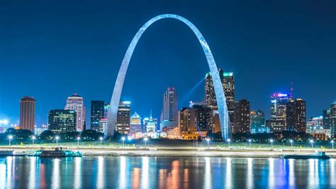 Download Gateway Arch Lights River Wallpaper