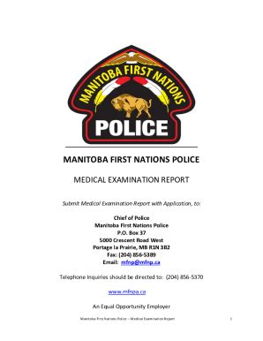 Fillable Online Medical Examination Report Manitoba First Nations