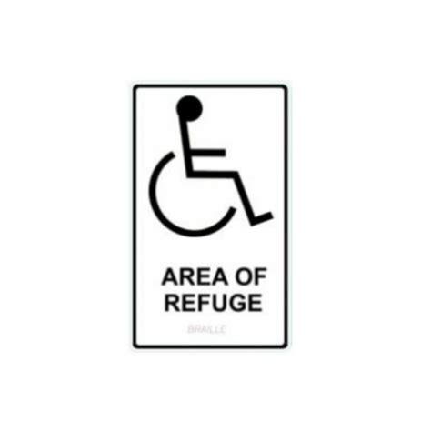 Alpha Communication Sn P Gl Photoluminescent Area Of Refuge Sign Braille