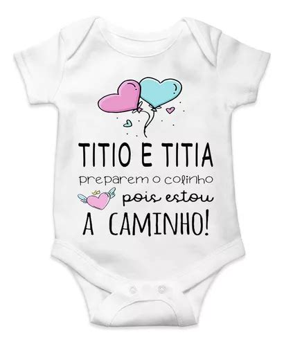 Body Infantil Personalizado Titio E Titia Preparem O Colinho MercadoLivre