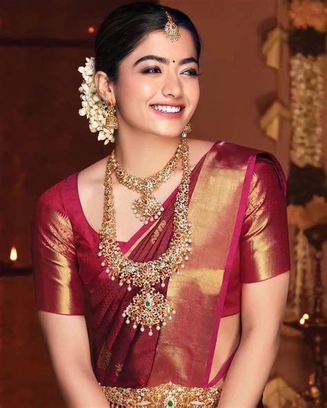 How Beautiful In Saree Stunning Actress Rashmika Mandanna In Kanchi