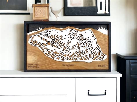 Alta Ski Resort Alta Utah: Ski Trail Map Ski House Decor - Etsy