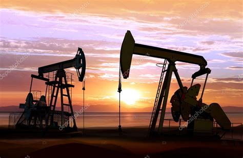 Oil Pumps On Sunset Stock Photo By Ssuaphoto 5186129