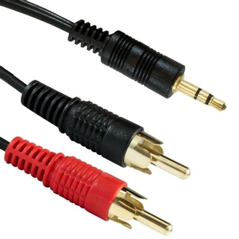 35mm Jack To 2 X Male Rca Audio Lead 2m Gold Twin Phono Cable Stereo