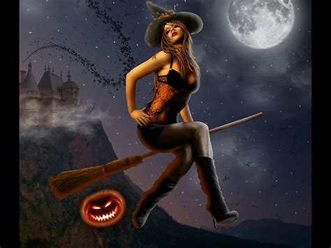 Holloween Pictures For Desktop Free Halloween Witch Wallpaper