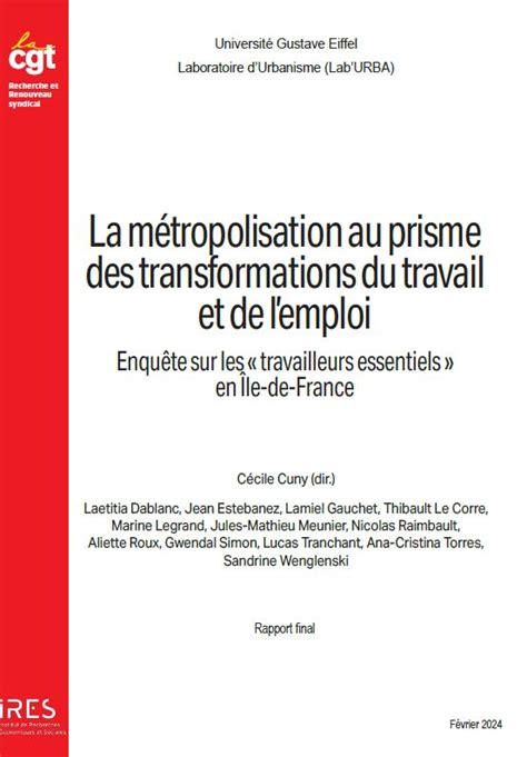 La M Tropolisation Au Prisme Des Transformations Du Travail Et De L