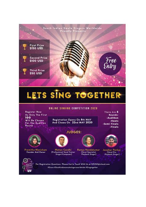 Creating Flyers For Facebook Page And Cover For Singing Competition