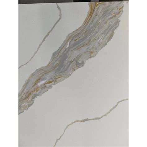 Polishing Surface Calacatta White Artificial Quartz Stone Slab