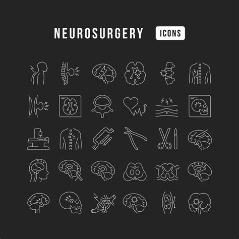 Set Of Linear Icons Of Neurosurgery Vector Art At Vecteezy