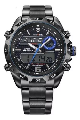 Reloj Weide Anadigi Wh 3403 Para Hombre Negro Y Azul MercadoLibre