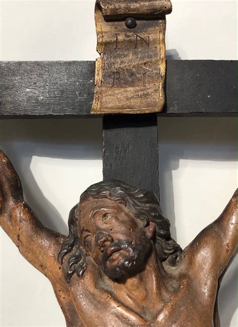 Wooden Sculpture Of A Christ On His Cross, Regency . - objects of ...