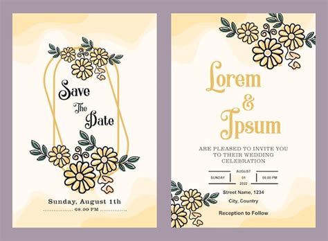 Premium Vector Wedding Invitation Flower Border