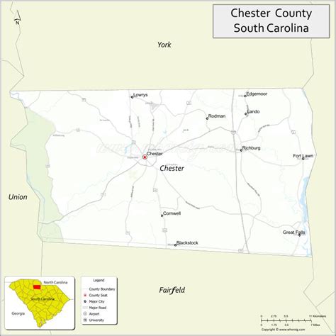 Map of Chester County, South Carolina - Thong Thai Real