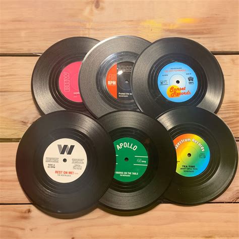 Personalized Vinyl Record Coaster Custom Photo Mini Record Coaster Music Party Decoration