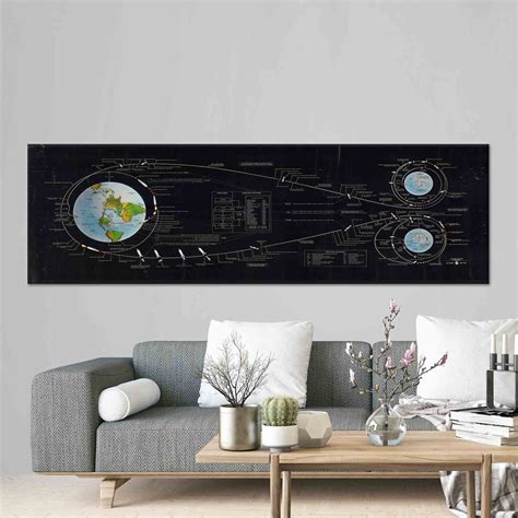 Apollo Mission Flight Plan Art Decor Nasa Wall Decor Apollo Etsy