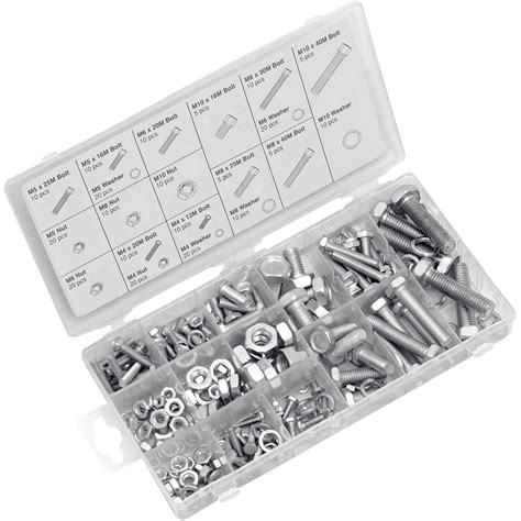 performance tool metric bolt nut washer hardware kit  piece