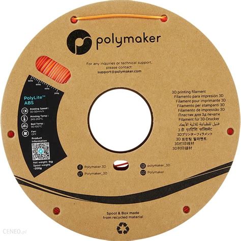 Filament POLYMAKER FILAMENT DO DRUKAREK 3D ABS PE01009 ŚREDNICA