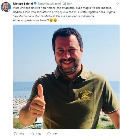 Matteo Salvini Maglietta Della Marina Militare Contro Gli Attacchi