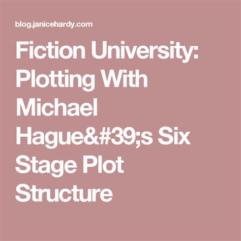 Fiction University Plotting With Michael Hague S Six Stage Plot