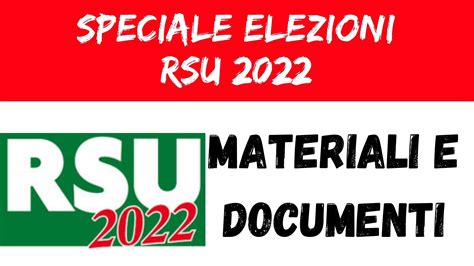 Speciale Elezioni Rsu Materiali E Documenti