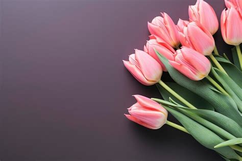 Premium AI Image | Tulips bouquet background and copy space