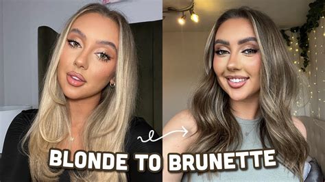 BLONDE TO BRUNETTE HAIR TRANSFORMATION Full Hair Transformation