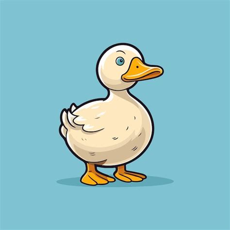 Mignon Canard Dessin Animé Vecteur Illustration Vecteur Premium