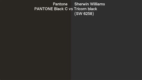 Pantone Black C Vs Sherwin Williams Tricorn Black Sw Side By