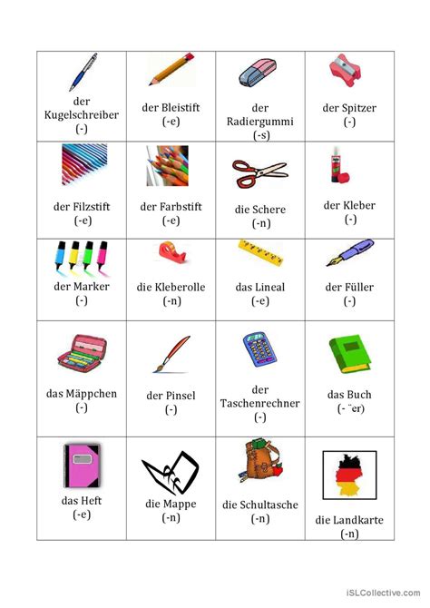 SCHULSACHEN bildwörterbücher ode Deutsch DAF Arbeitsblätter pdf doc