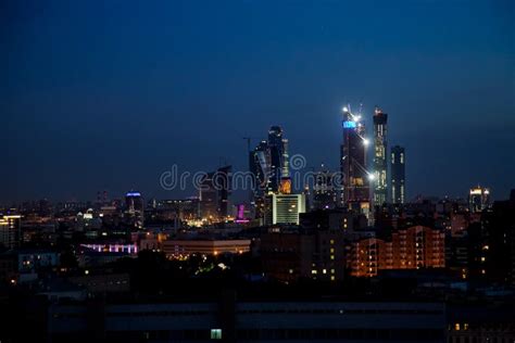 Moscow skyline at night stock image. Image of moscow - 23699173