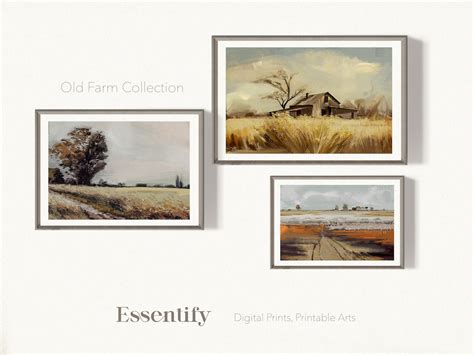 Old Farm Paintings, Vintage Art, Printable Digital Prints, Oil ...