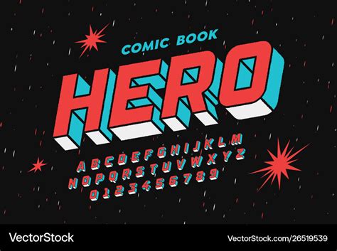 Comic book style font design Royalty Free Vector Image