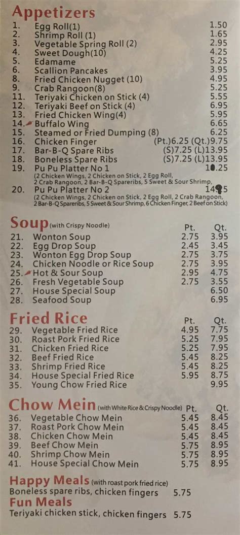 New Asian Garden Menu, Pittsfield, MA