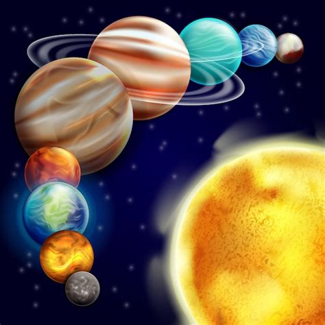 Premium Vector | Set of planets around the sun