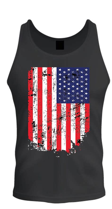 Usa Flag Black Tee S 2xl Black Tank Top Gawx T Shirts