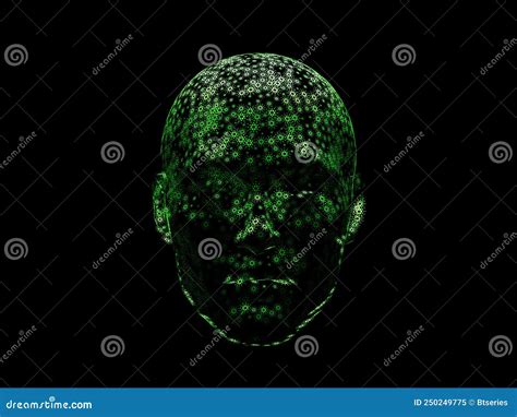 Cardano Crypto Face Head Cyborg Abstract Furistic Hologram Technology