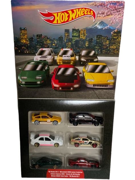 HOT WHEELS 2022 JDM Themed 6 Pack Multipack Honda CR X RX 7 WRX