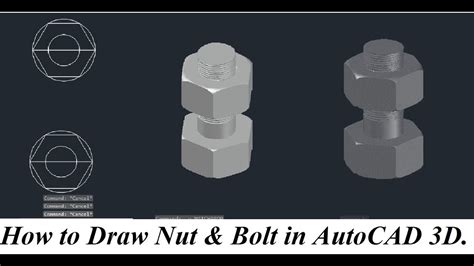 How To Draw Nut Bolt In AutoCAD 3D By Siraj Muhammad YouTube