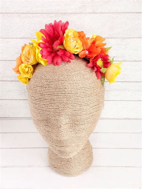 Frida Kahlo Flower Crown Frida Kahlo Frieda Flower Crown Etsy Frida