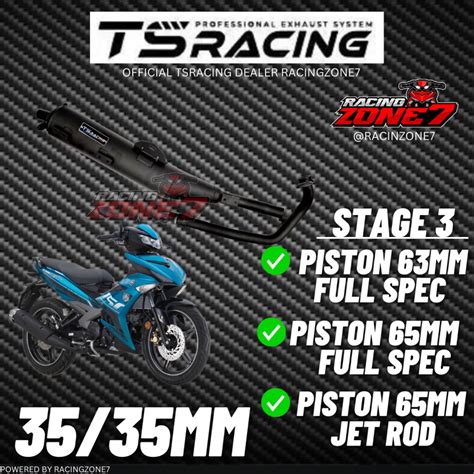 ”terbaru” Ts Racing Exhaust Super Back Pressure Y15zr Lc135 V1 V7