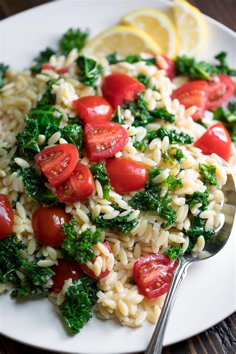 Lemon Orzo With Parmesan Kale And Cherry Tomatoes Recipe Cart