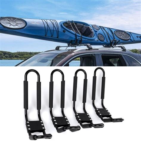 Scitoo 4x Kayak Rack J Bar Mounted On Car Suv For Canoe Carrier Sup Paddle Roof Rack Crossbar