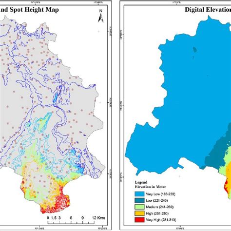 (a) Contour and spot height map of Delhi. (b) Digital elevation model ...