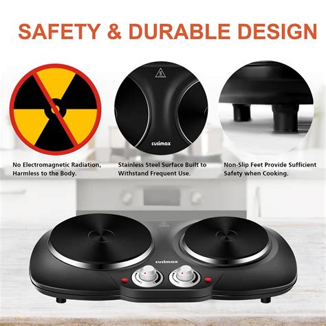 Buy Cusimax Double Hot Plate Portable Electric Hob 2500W Cooktop Table Top Hot Plates For