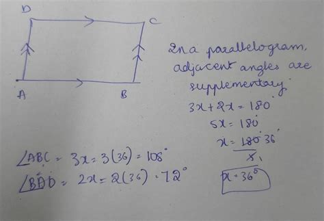 The Measures Of Two Adjacent Angles Of A Parallelogram Are In The Ratio 3 Is To 2 Find The